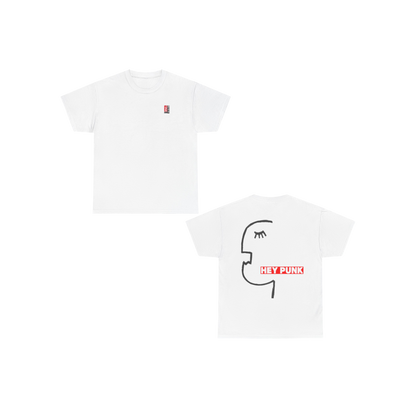 HeyPunkUnisexHeavyCottonTee-White-FrontandBack