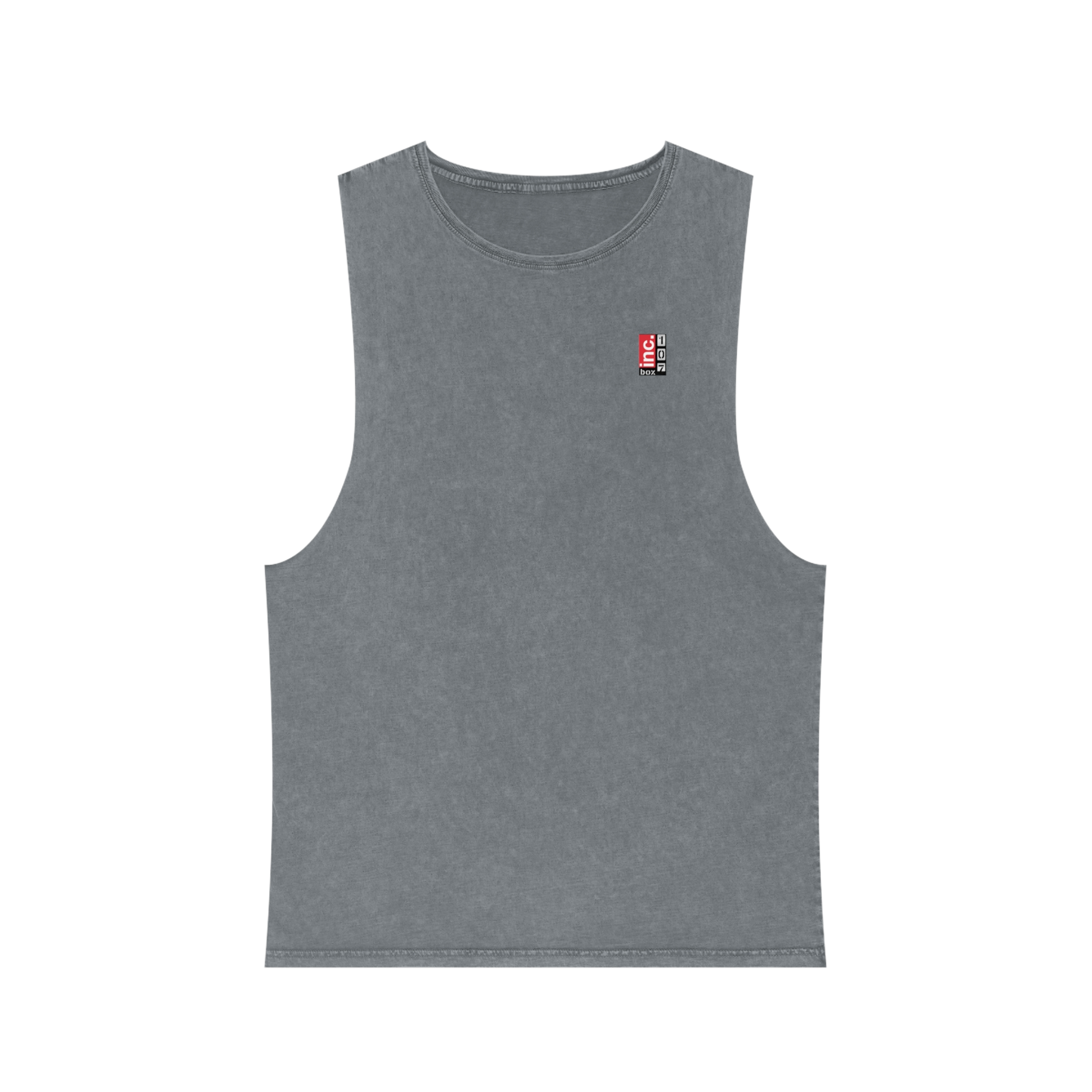 StreetPunkRockUnisexStonewashTankTop-Grey-Front